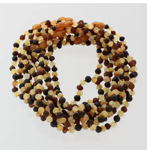 10 Raw Multi BAROQUE teething Baltic amber necklaces 32cm