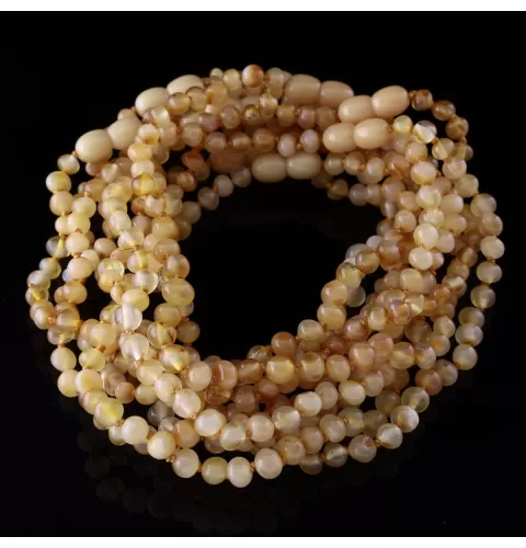 10 Butter BAROQUE teething Baltic amber necklaces 28cm
