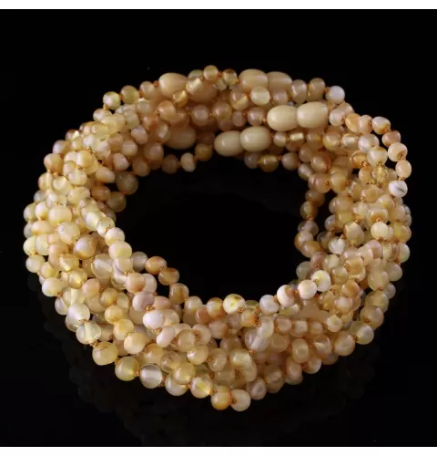 10 Butter BAROQUE teething Baltic amber necklaces 28cm