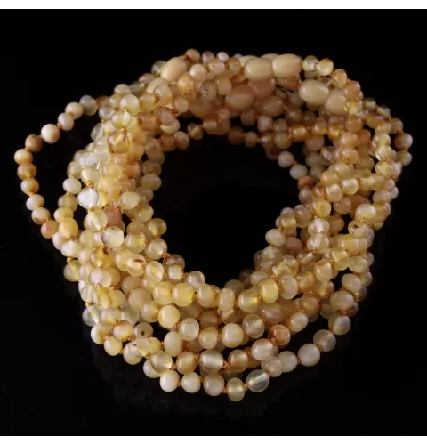 10 Butter BAROQUE teething Baltic amber necklaces 28cm
