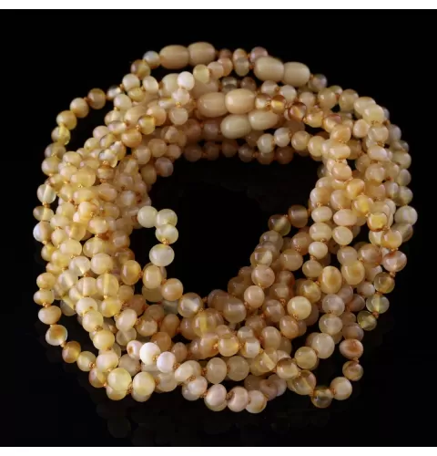 10 Butter BAROQUE teething Baltic amber necklaces 28cm