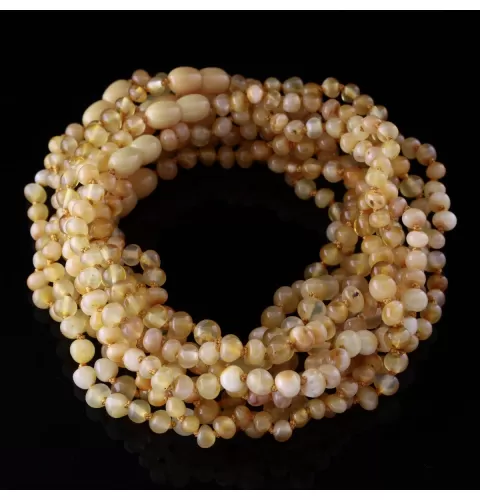 10 Butter BAROQUE teething Baltic amber necklaces 28cm
