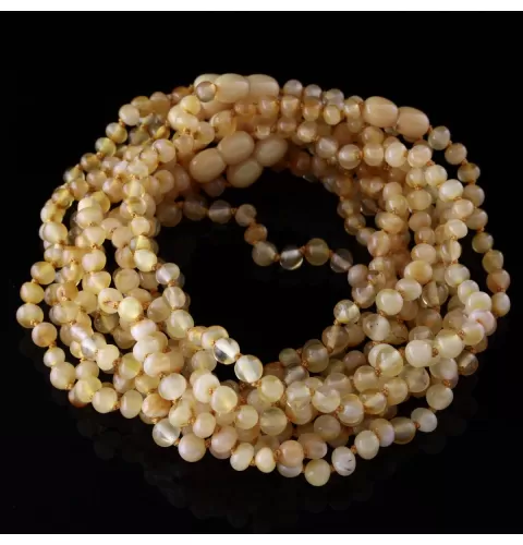 10 Butter BAROQUE teething Baltic amber necklaces 28cm