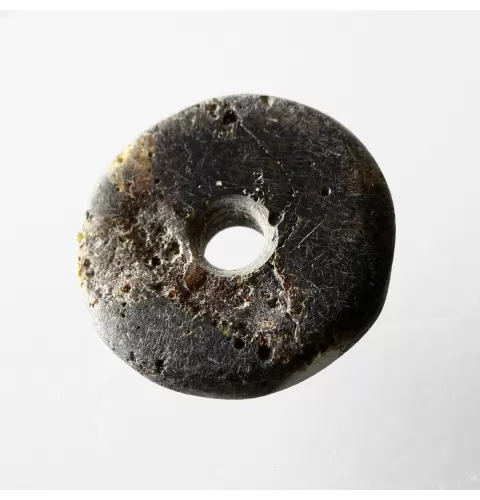 Raw Donut shape Baltic amber pendant medallion