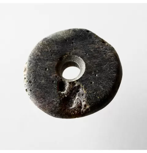 Raw Donut shape Baltic amber pendant medallion