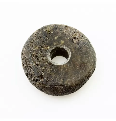 Raw Donut shape Baltic amber pendant medallion