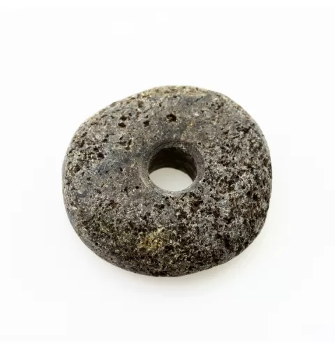 Raw Donut shape Baltic amber pendant medallion