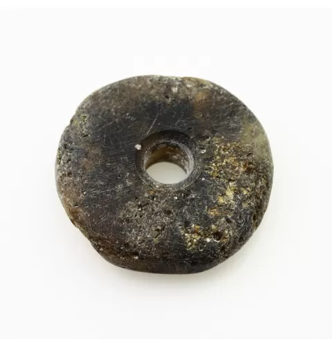 Raw Donut shape Baltic amber pendant medallion