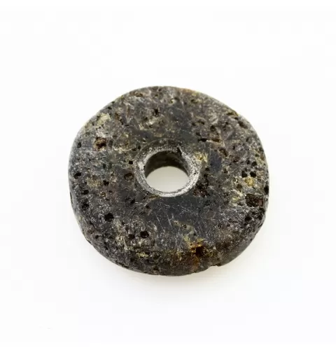 Raw Donut shape Baltic amber pendant medallion