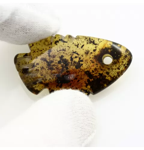 Baltic Amber figurine FISH Pendant Charm