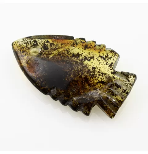Baltic Amber figurine FISH Pendant Charm
