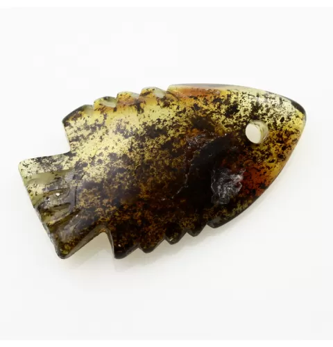 Baltic Amber figurine FISH Pendant Charm
