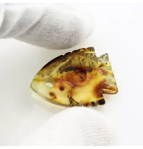 Baltic Amber figurine FISH Pendant Charm