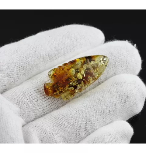 Baltic Amber figurine FISH Pendant Charm