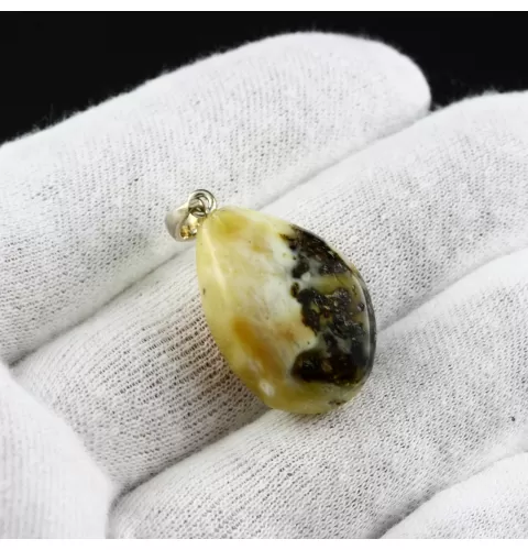 Unique Color DROP Baltic Amber Pendant