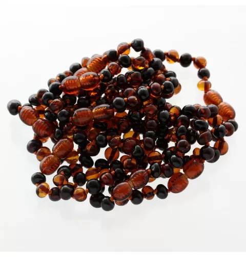 10 Multi BAROQUE Baltic amber teething bracelets 14cm