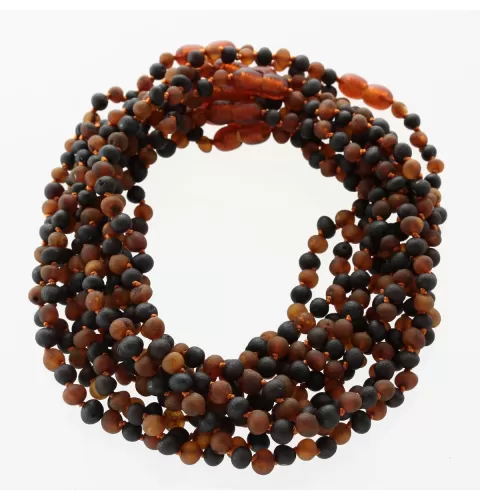 10 Raw Multi BAROQUE teething Baltic amber necklaces 32cm