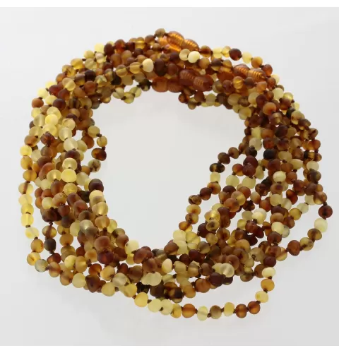 10 Raw Mix BAROQUE Baltic amber teething necklaces 38cm