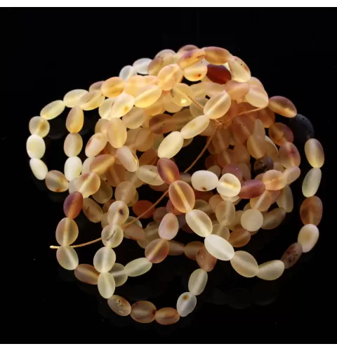10 Raw Mix BEANS Baltic amber stretch bracelet 19cm