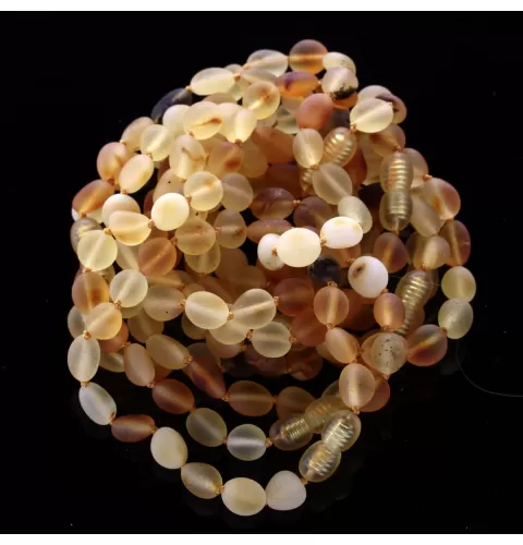 10 Raw Mix BEANS Baltic amber adult bracelets 19cm