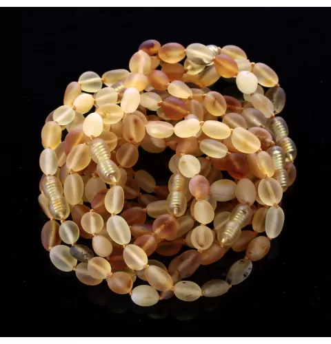 10 Raw Mix BEANS Baltic amber adult bracelets 21cm