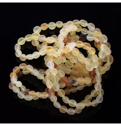 10 Raw Mix BEANS Baltic amber stretch bracelet 19cm