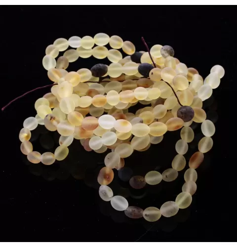 10 Raw Mix BEANS Baltic amber stretch bracelet 19cm