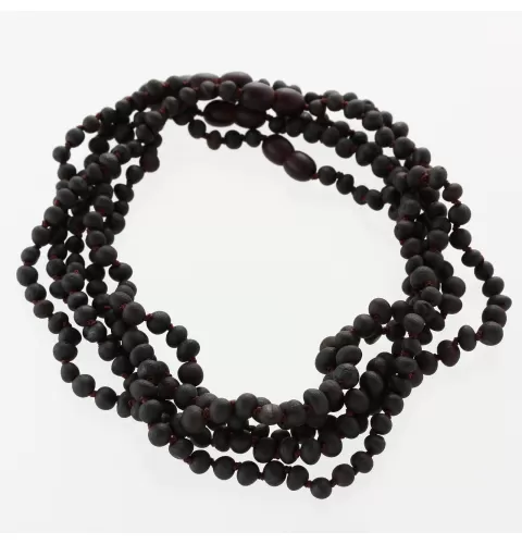5 Raw Cherry BAROQUE teething Baltic amber necklaces 33cm