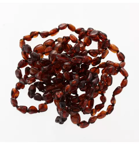 10 Cognac BEANS Baltic amber teething Baby bracelets 14cm