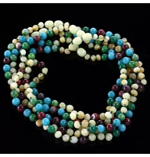 5 Milk Gems Baltic Amber teething necklaces 33cm