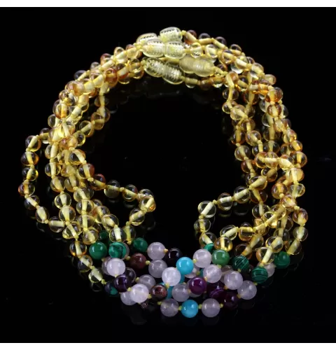 5 Honey Gems Baltic Amber teething necklaces 33cm