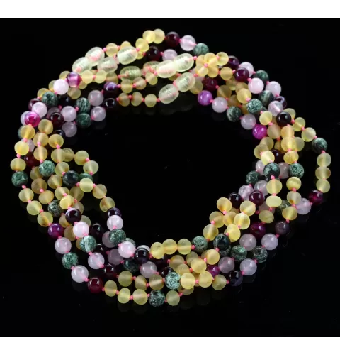 5 Raw Honey Gems Baltic Amber teething necklaces 33cm
