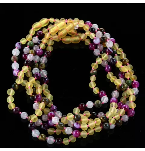 5 Raw Honey Gems Baltic Amber teething necklaces 33cm