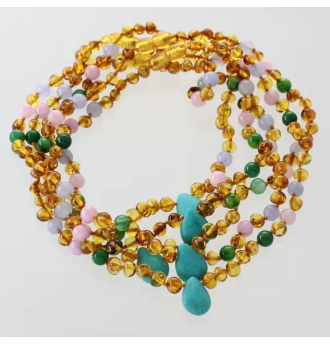 5 Honey Gems Baltic Amber teething necklaces 33cm