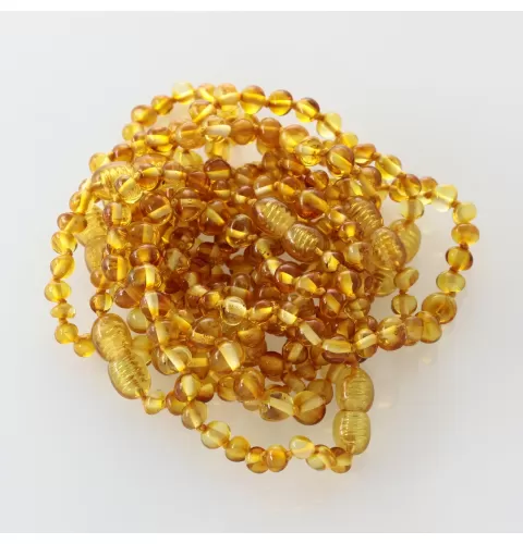 10 Honey BAROQUE Baltic amber teething bracelets 15cm