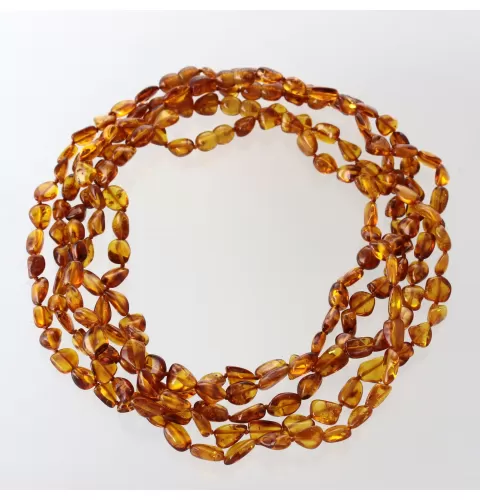 5 Cognac BEANS Baltic amber adult wholesale necklaces 45cm