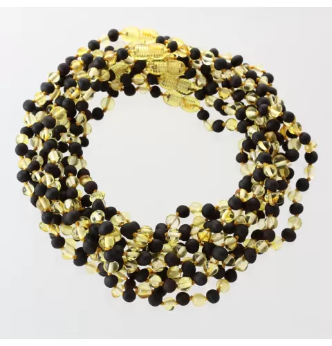 10 Multi BROQUE teething Baltic amber necklaces 33cm