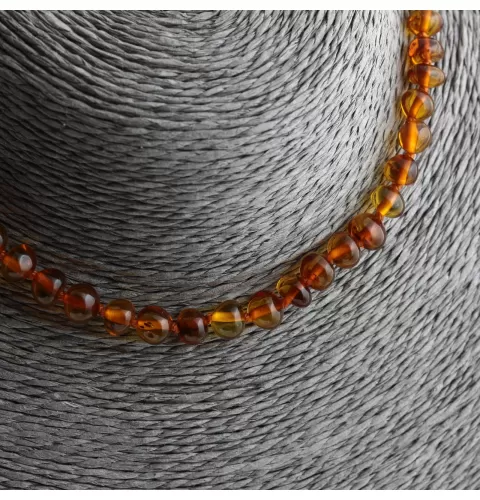 Cognac Baltic Amber Teething Necklace For Babies