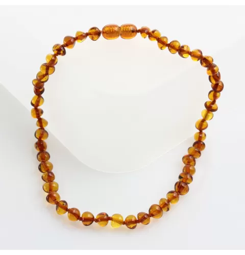 Cognac Baltic Amber Teething Necklace For Babies