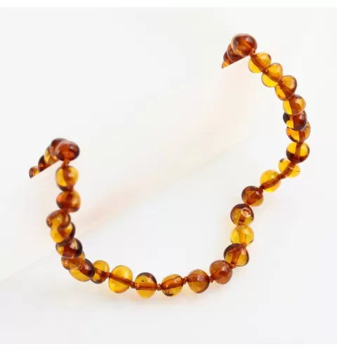 Cognac Baltic Amber Teething Necklace For Babies