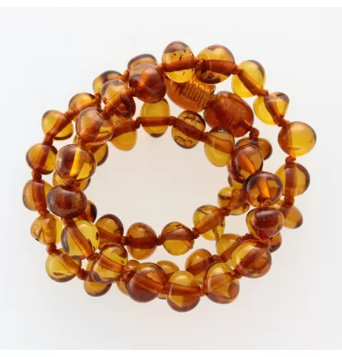Cognac Baltic Amber Teething Necklace For Babies
