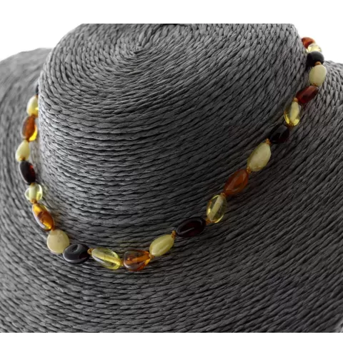 BEANS Baby teething Baltic amber beads necklace 13in