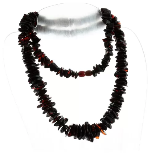Large cherry chips Baltic amber necklace 79cm