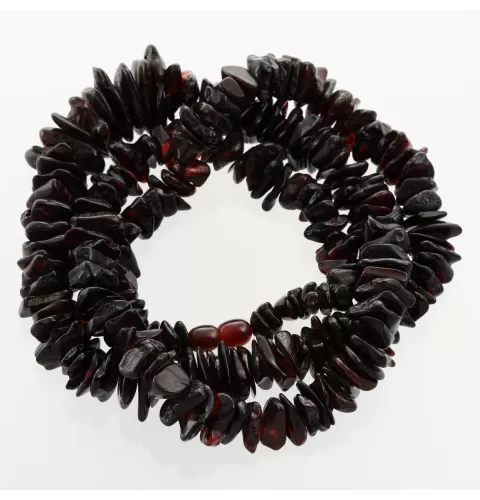 Large cherry chips Baltic amber necklace 79cm