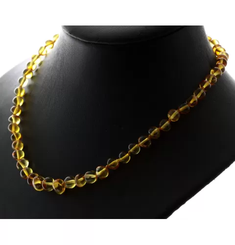 Honey BAROQUE beads Baltic amber necklace 48cm