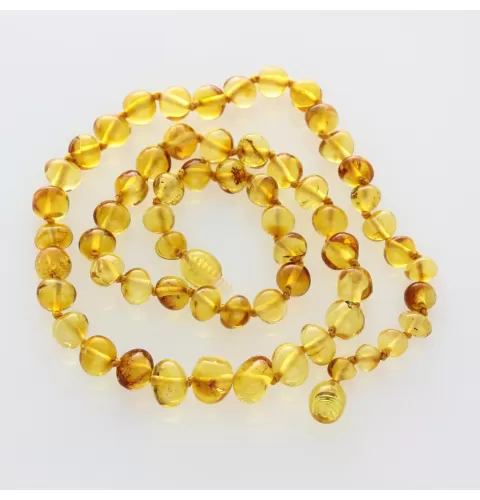 Honey BAROQUE beads Baltic amber necklace 48cm