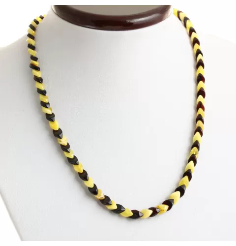Overlapping Multi pieces Baltic amber necklace 46cm