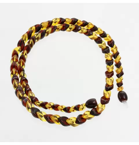 Overlapping Multi pieces Baltic amber necklace 46cm