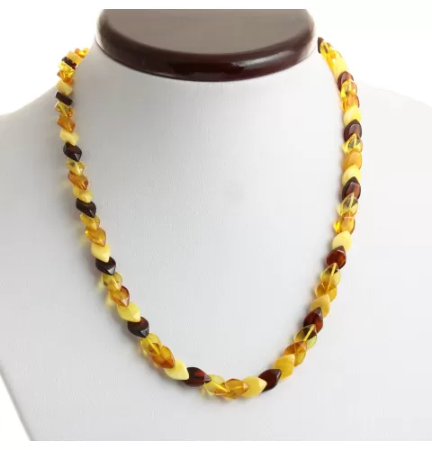 Overlapping Multi pieces Baltic amber necklace 46cm