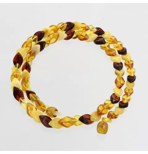 Overlapping Multi pieces Baltic amber necklace 46cm